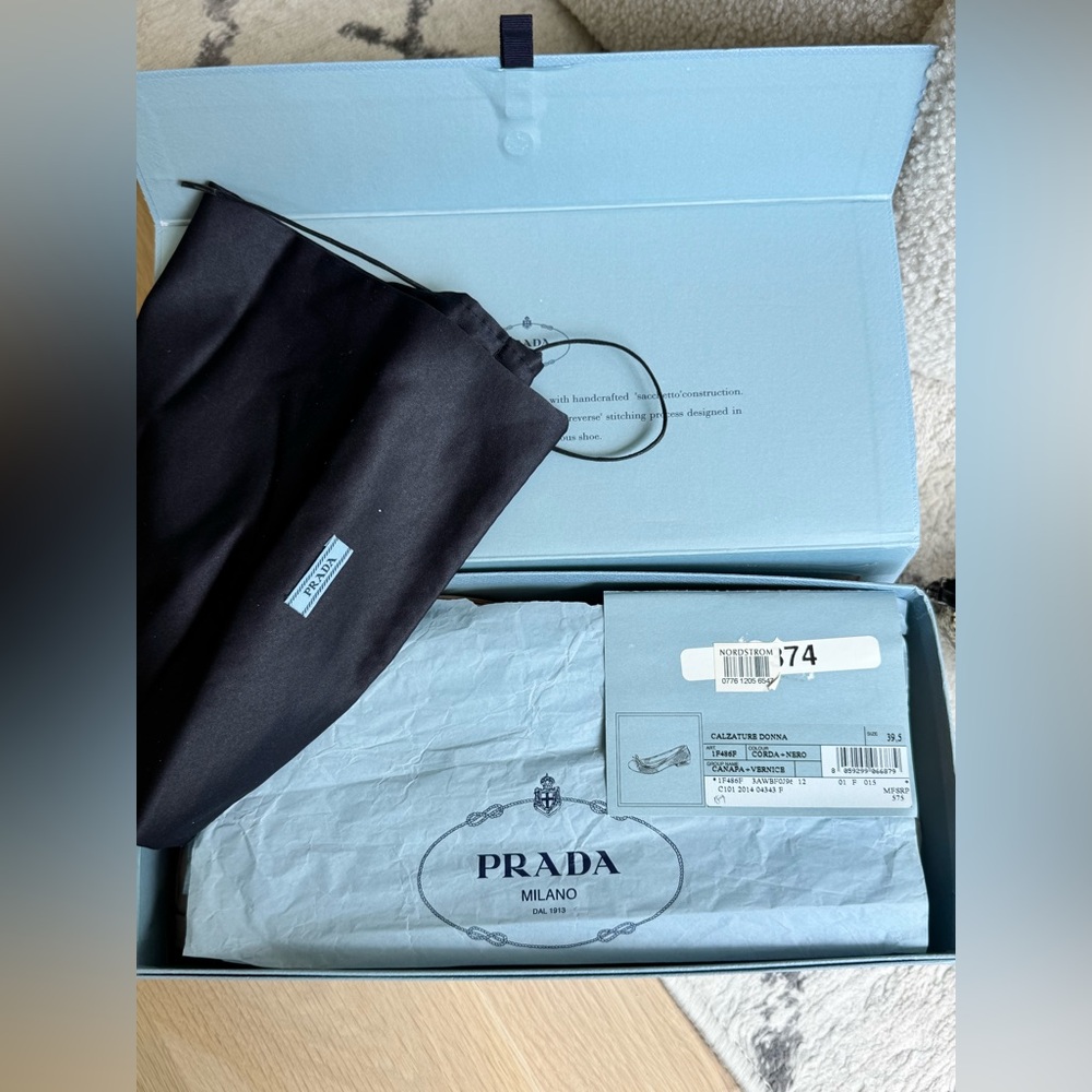 PRADA Canvas Colorblock Pattern flats 9.5 - Picture 8 of 9